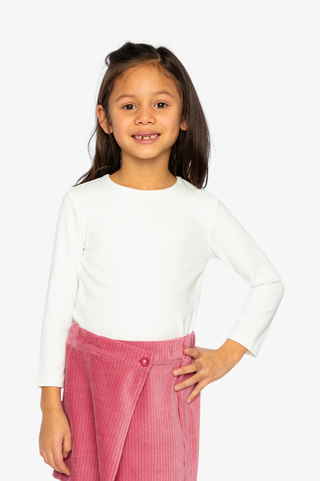 Brushed Rib Crew Neck Top Off-White-1