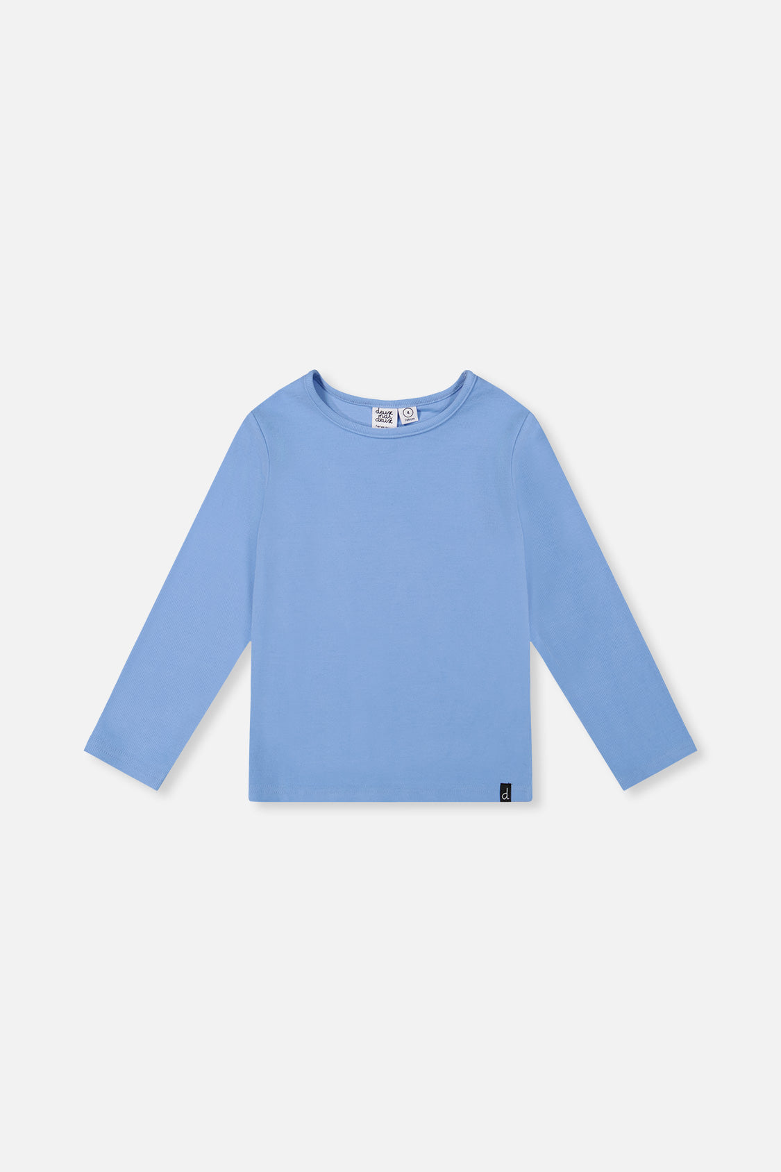 Brushed Rib Crew Neck Top Pale Blue-0