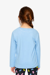 Brushed Rib Crew Neck Top Pale Blue-3