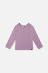 Brushed Rib Crew Neck Top Violet-0