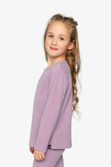 Brushed Rib Crew Neck Top Violet-2