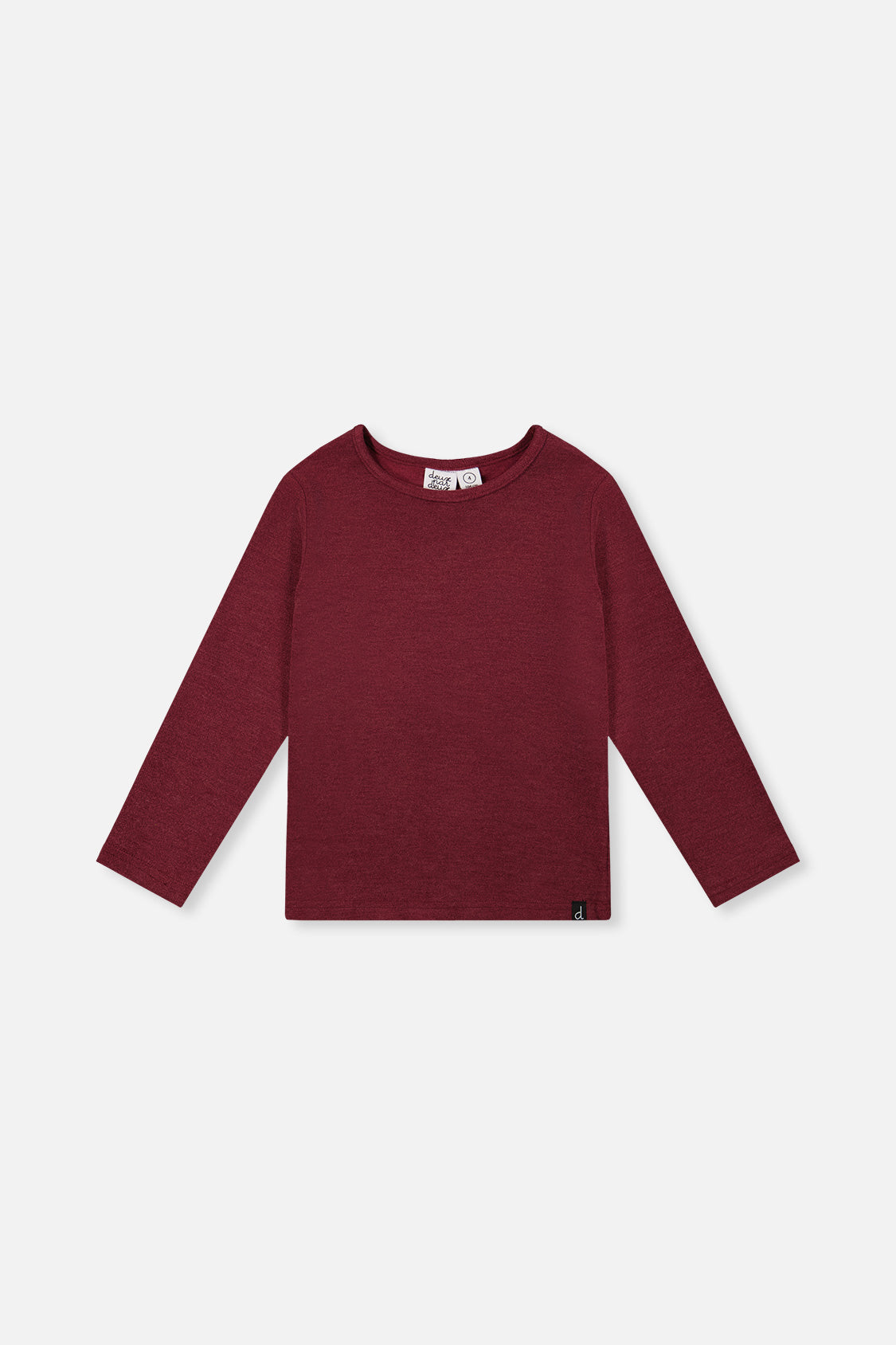 Brushed Rib Crew Neck Top Reddish-Brown-0