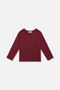 Brushed Rib Crew Neck Top Reddish-Brown-0