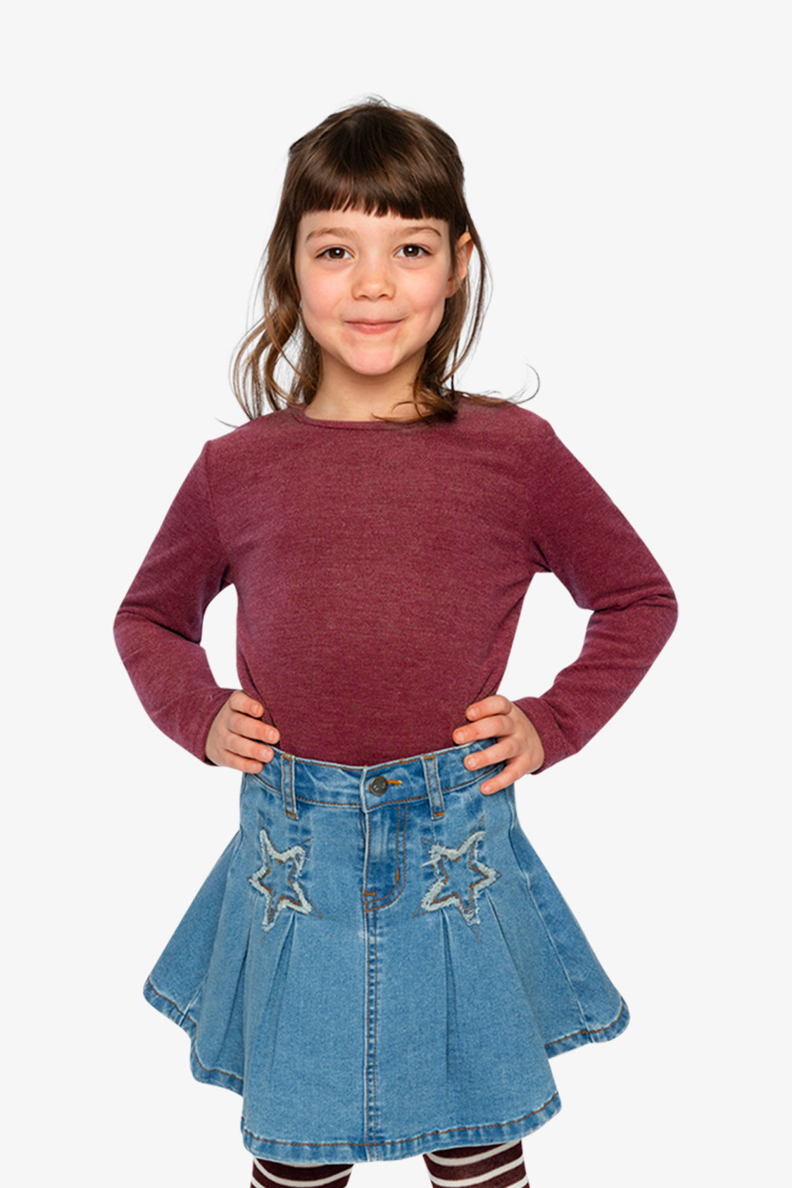 Brushed Rib Crew Neck Top Reddish-Brown-1
