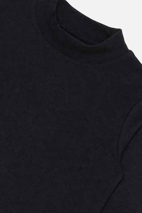 Brushed Rib Crew Neck Top Black-4