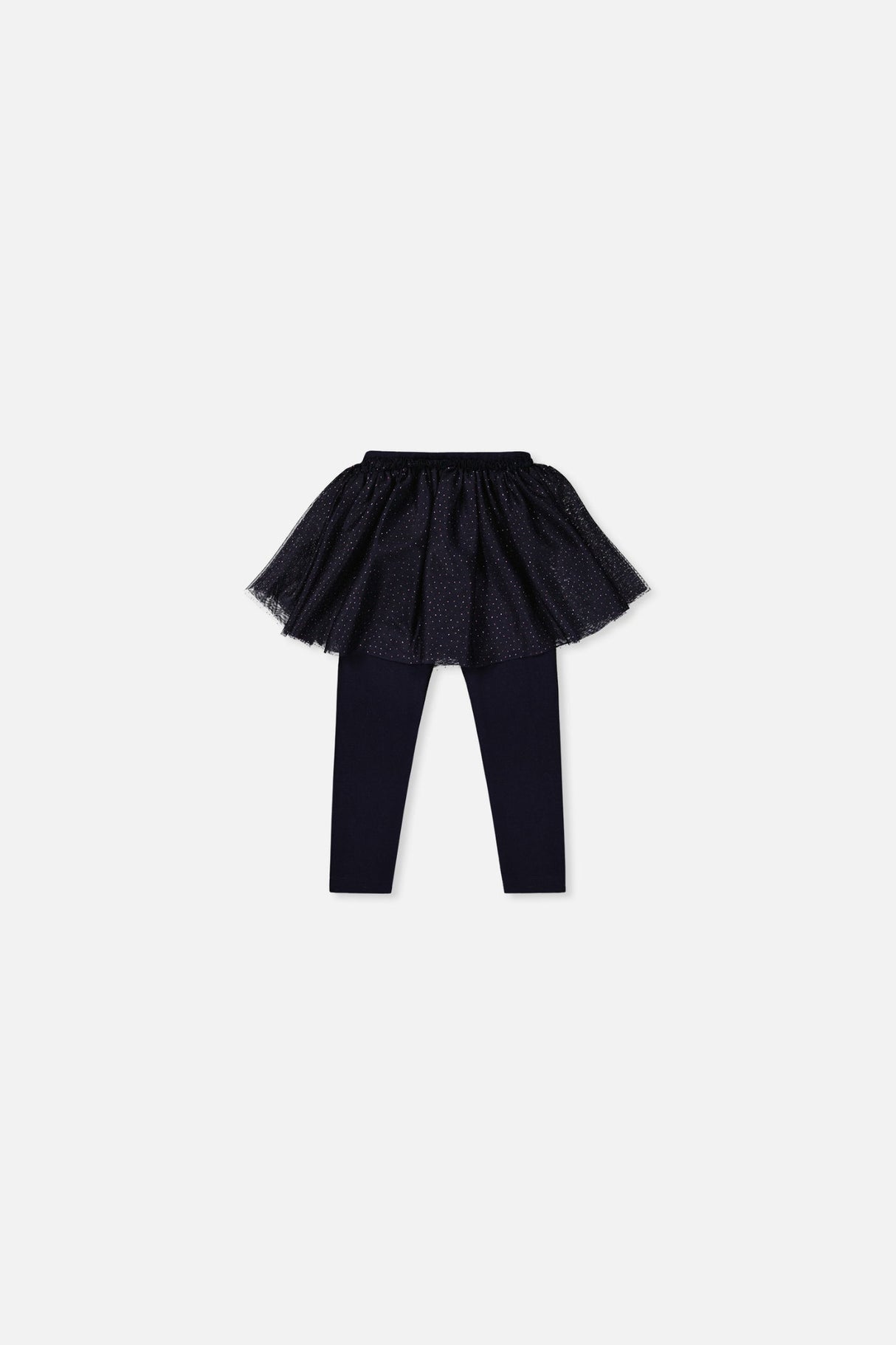 Baby Leggings With Integrated Tulle Skirt Dark Blue-1