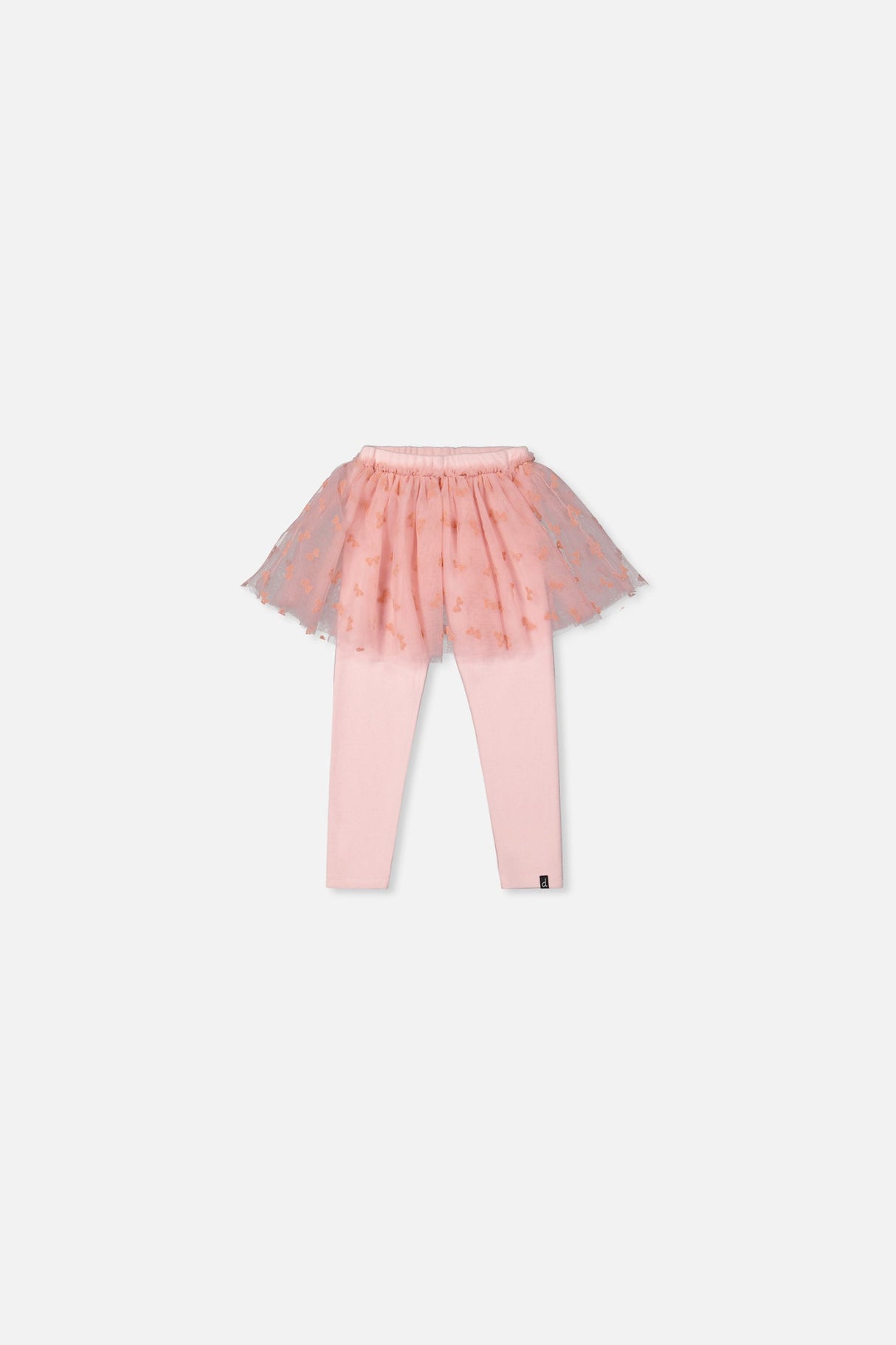 Baby Leggings With Integrated Tulle Skirt Pale Dusty Pink-0