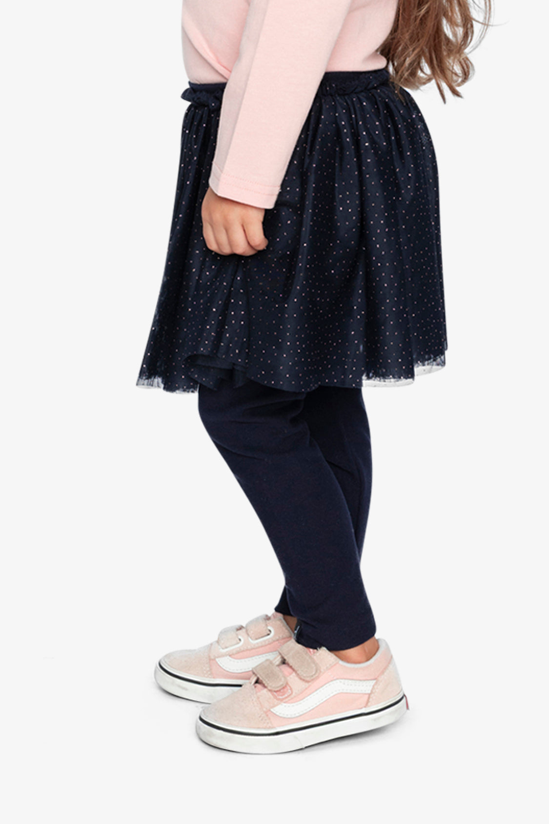 Leggings With Integrated Tulle Skirt Dark Blue-2
