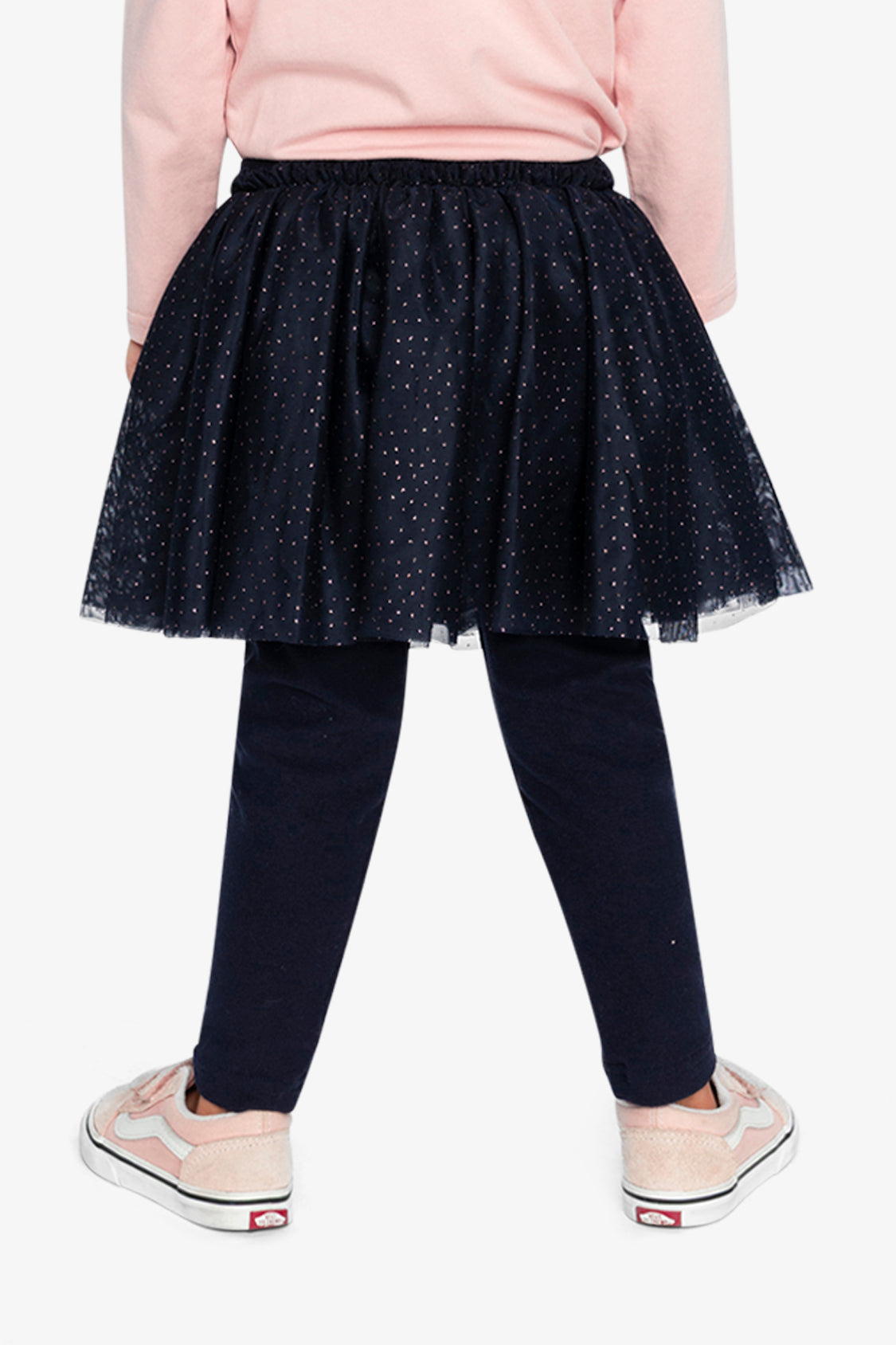 Leggings With Integrated Tulle Skirt Dark Blue-3