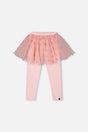 Leggings With Integrated Tulle Skirt Pale Dusty Pink-0