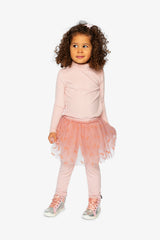 Leggings With Integrated Tulle Skirt Pale Dusty Pink-4