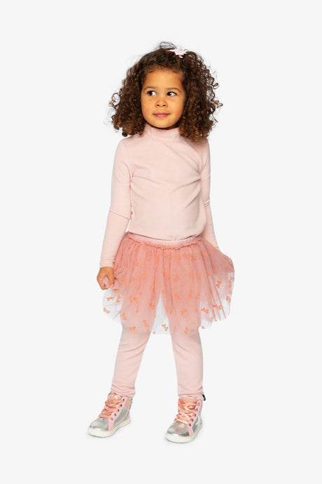 Leggings With Integrated Tulle Skirt Pale Dusty Pink-4