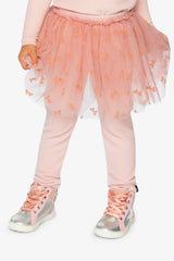 Leggings With Integrated Tulle Skirt Pale Dusty Pink-1