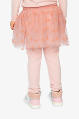 Leggings With Integrated Tulle Skirt Pale Dusty Pink-3