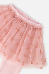 Baby Leggings With Integrated Tulle Skirt Pale Dusty Pink-2