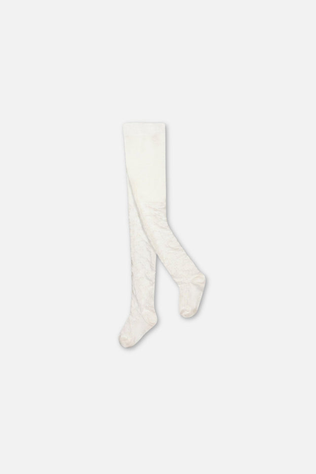 Baby Knit Textured Tights Off-White-0