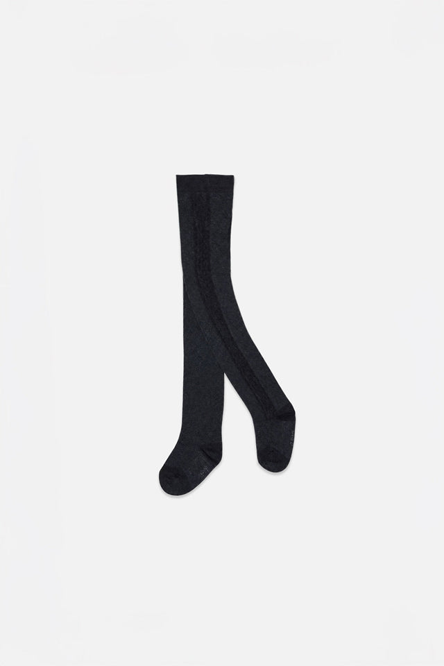 Baby Knit Textured Tights Dark Blue-0