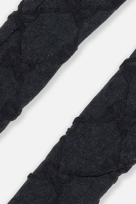 Knit Textured Tights Dark Blue-2