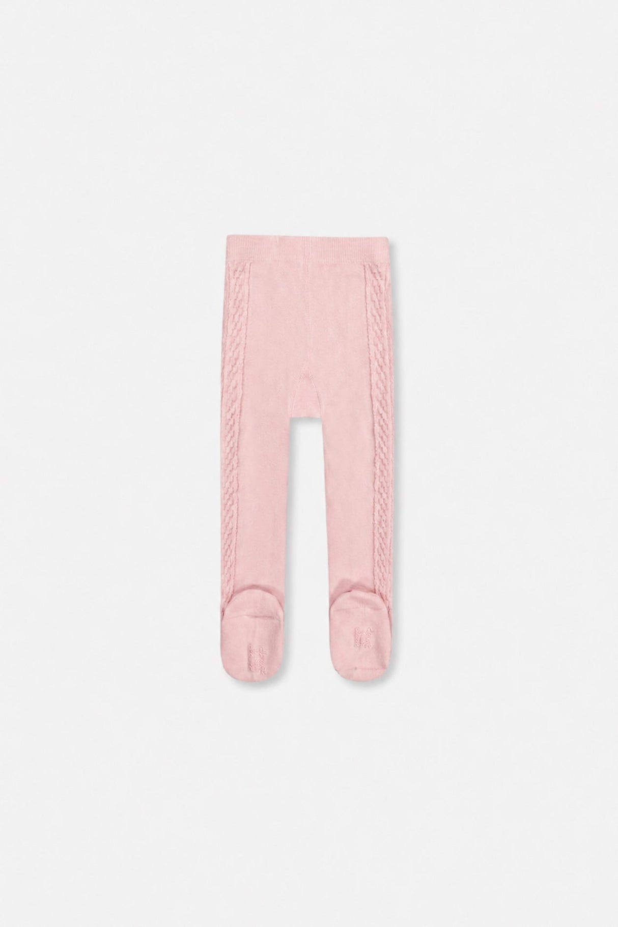 Baby Knit Textured Tights Dusty Pink-1