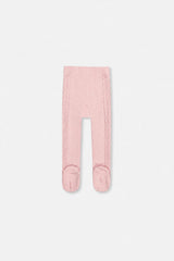 Baby Knit Textured Tights Dusty Pink-1