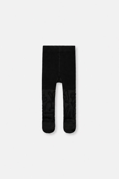 Baby Knit Textured Tights Black-1