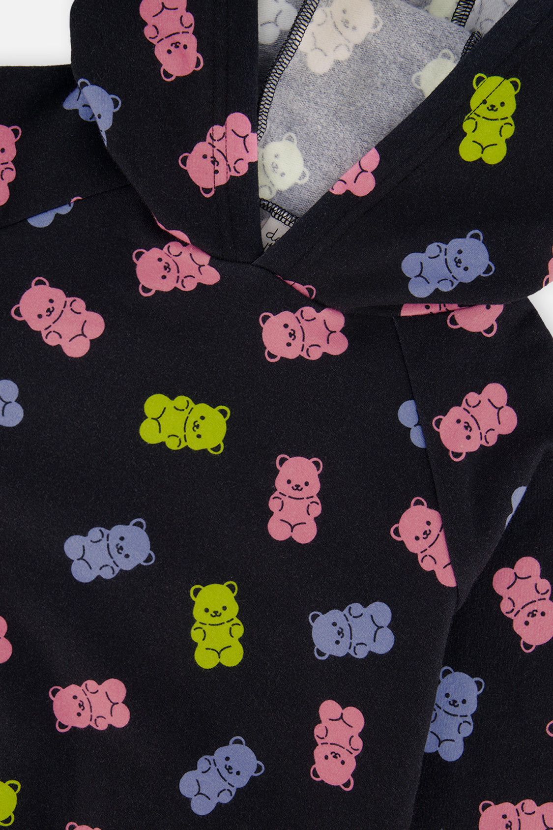 Printed Hoodie Black Printed Gummy Bears-2