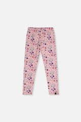Printed Leggings Pink Printed Daisies-0