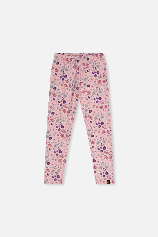 Printed Leggings Pink Printed Daisies-0