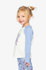Raglan Organic Cotton T-Shirt Violet And Off-White-2