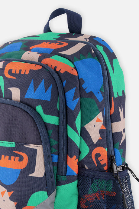 Little Kids Backpack Navy Dinosaur Print-3