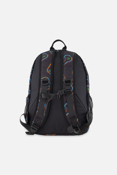 Kids Backpack Black Printed Controller-1