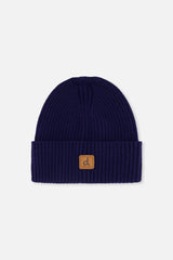 Ribbed Knit Hat Navy Blue-0
