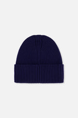 Ribbed Knit Hat Navy Blue-1