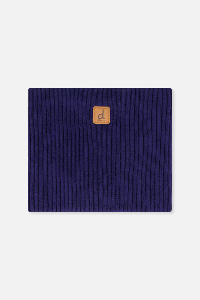 Baby Ribbed Knit Neckwarmer Navy Blue-0