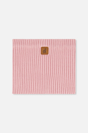 Baby Ribbed Knit Neckwarmer Pale Dusty Pink-0