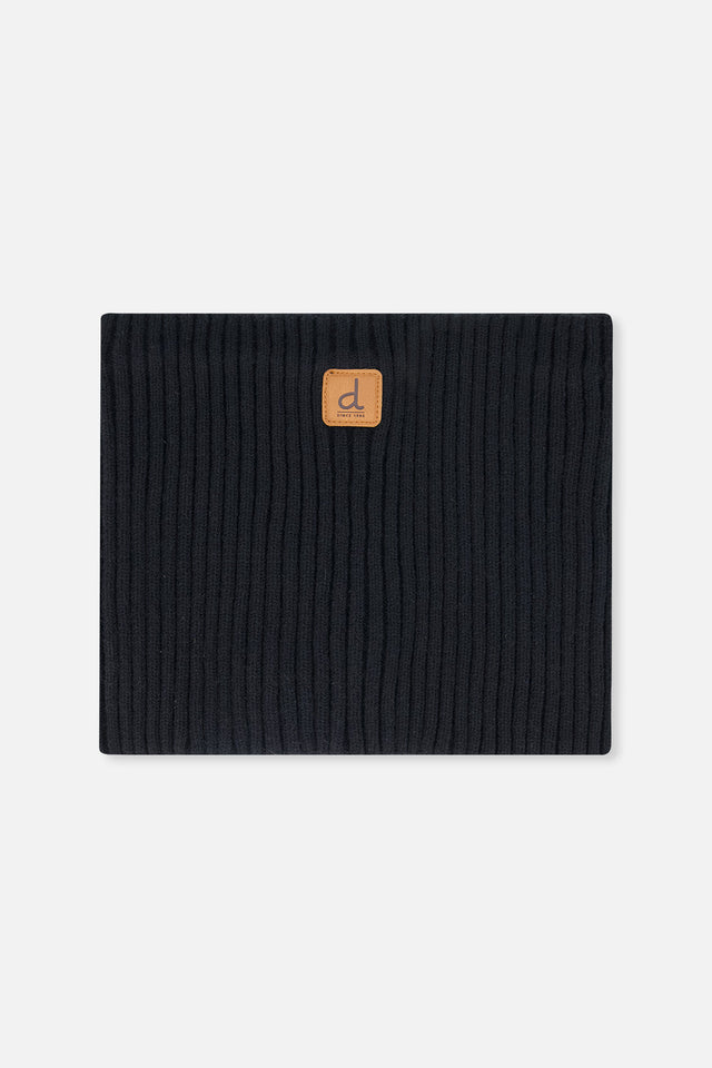 Baby Ribbed Knit Neckwarmer Black-0