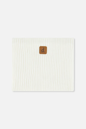 Ribbed Knit Neckwarmer Off-White-0