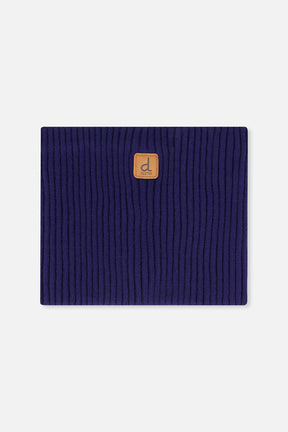 Ribbed Knit Neckwarmer Navy Blue-0