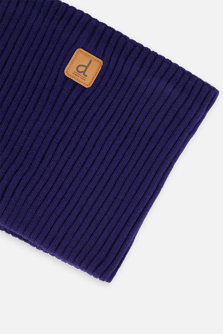 Ribbed Knit Neckwarmer Navy Blue-2