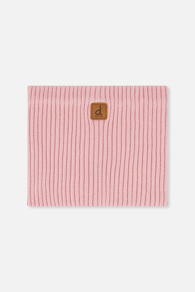 Ribbed Knit Neckwarmer Pale Dusty Pink-0