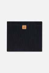 Ribbed Knit Neckwarmer Black-0