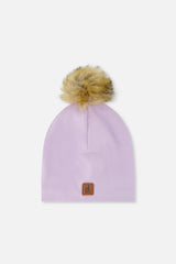 Baby Jersey Hat With Pompom Lavender-0