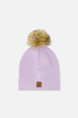 Baby Jersey Hat With Pompom Lavender-0