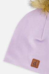 Baby Jersey Hat With Pompom Lavender-2