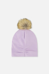 Jersey Hat With Pompom Lavender-1