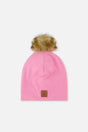 Jersey Hat With Pompom Pink-0