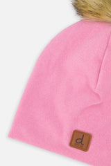 Jersey Hat With Pompom Pink-3