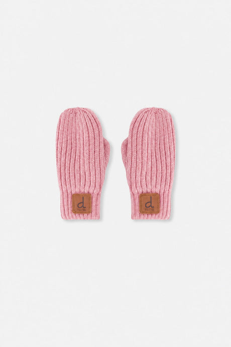 Knit Mittens Pale Dusty Pink-0