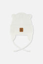 Baby Knit Hat With Strings Off-White-0
