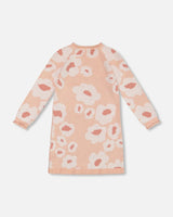 Jacquard Retro Flower Knit Dress Light Pink | Deux par Deux | Jenni Kidz